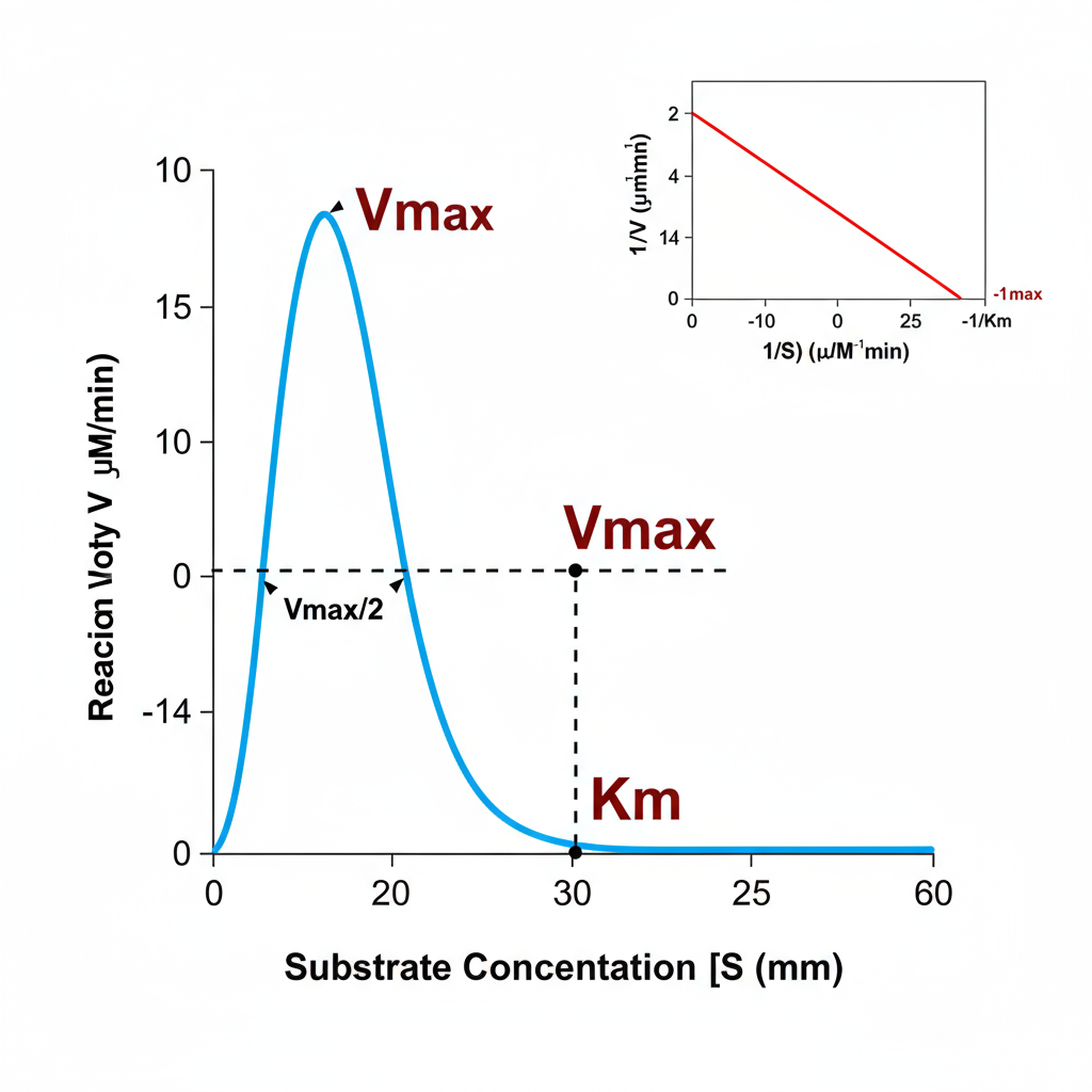 Biology Enzyme Kinetics Lineweaver Michaelis Diagram